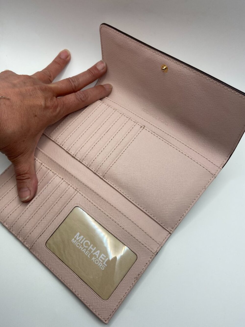Michael Kors Jet Set Travel Large Chain Shoulder Tote & Wallet Powder Blush Pink - Picture 9 of 14